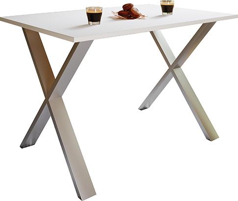 Jedilna Miza Xona, Bela, Srebrna - srebrne barve/bela, Basics, kovina/leseni material (110/50/76cm) - MID.YOU