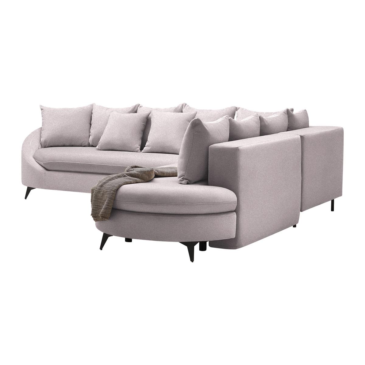 Ecksofa Axel Flieder - Flieder/Schwarz, MODERN, Textil/Metall (291/87/250cm) - Mömax
