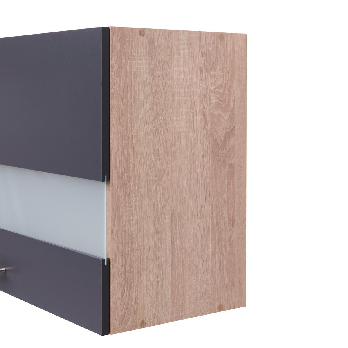 Küchenblock ECONOMY 310 Grau/Eiche B: ca. 310 cm - Eichefarben/Grau, Basics, Holzwerkstoff (310cm) - Respekta