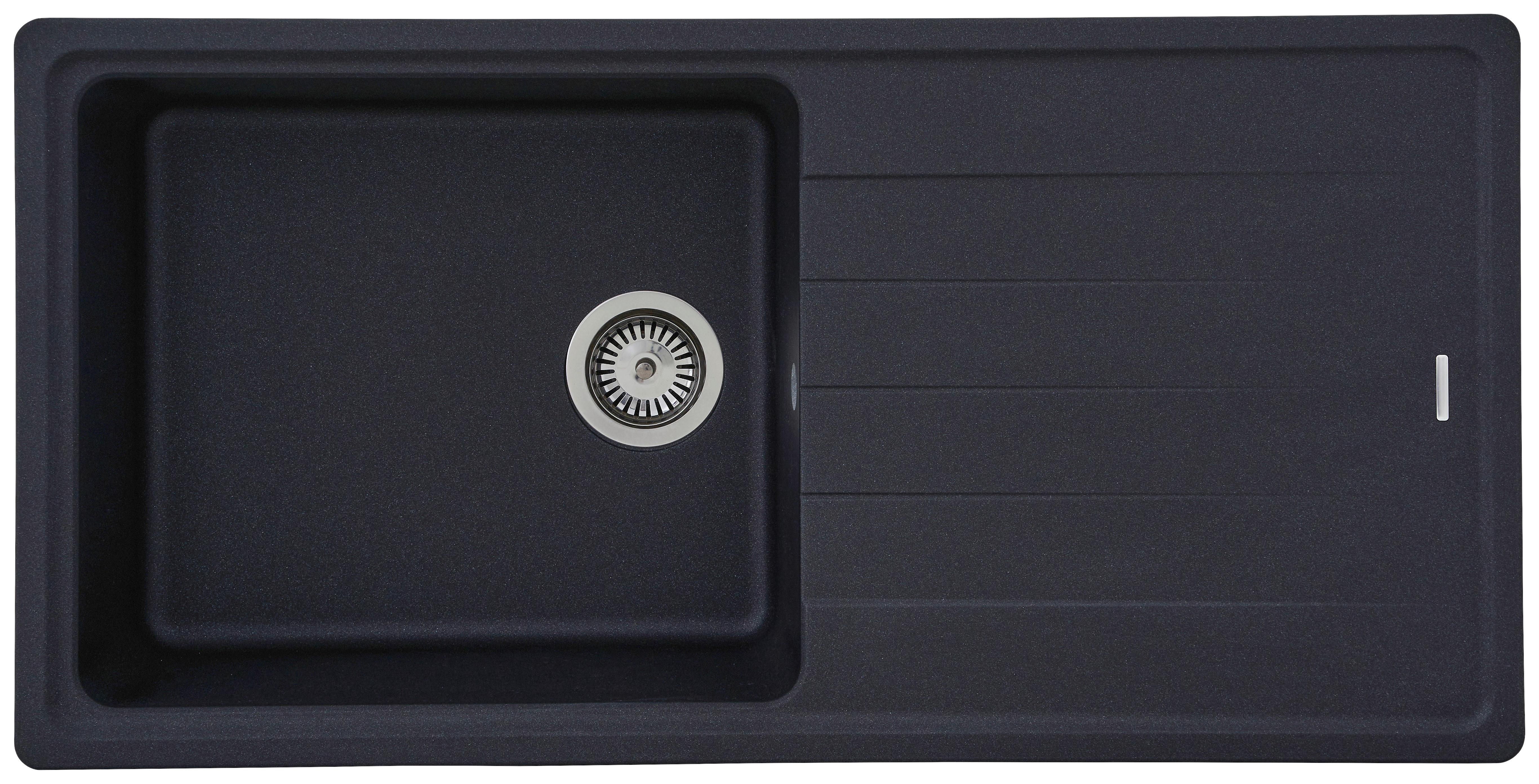 Granitspüle Columbia ca. 100x18,5x50 cm Schwarz - Schwarz, Trend, Stein (100/18,5/50cm) - Respekta