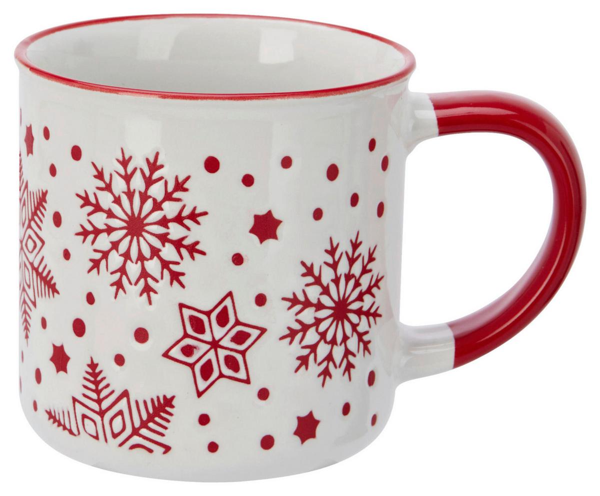 Tasse Christmas Grün/Rot/Weiß ca. 250ml - Rot/Weiß, KONVENTIONELL, Keramik (8/11cm) - Mömax