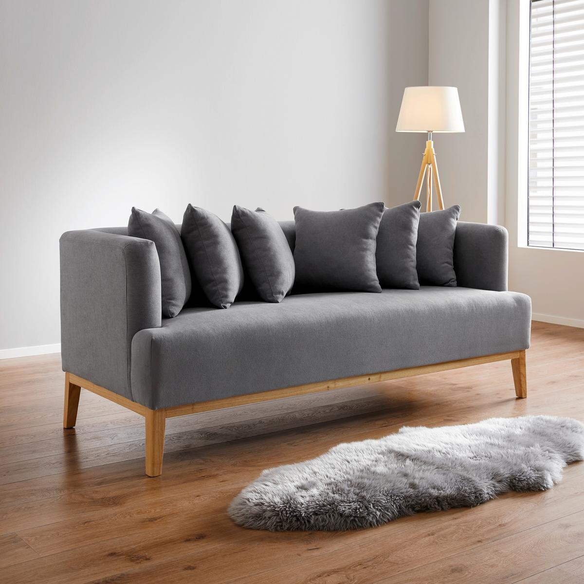 Mega Sofa Mina - siva, Moderno, tekstil/drvo (190/78/81cm) - Bessagi Home