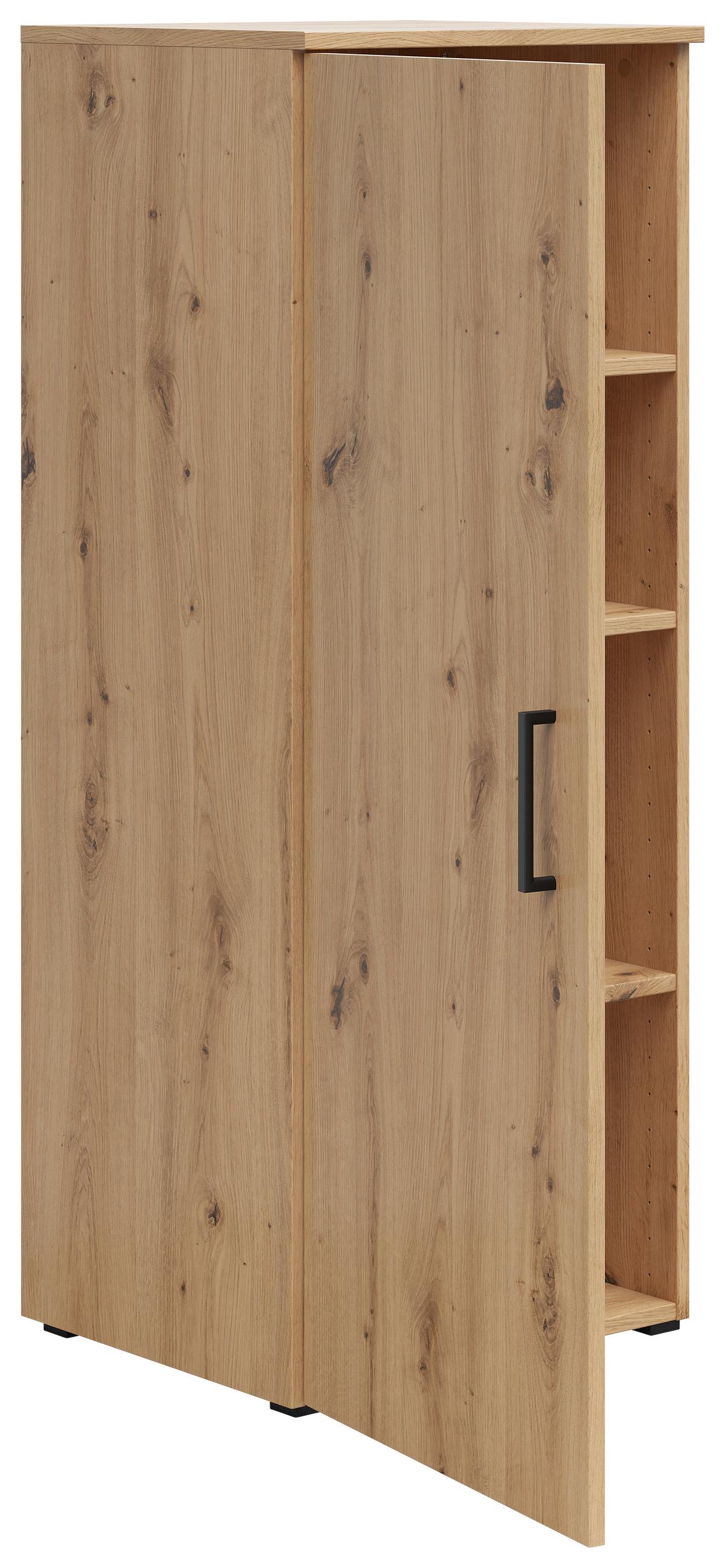 Komoda Multi - hrast Artisan/crna, Moderno, drvni materijal/plastika (45/115/40cm) - Modern Living