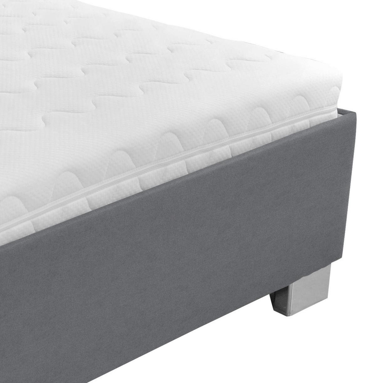 Tapecirani Krevet Como - bijela/siva, drvo/tekstil (120/200cm)