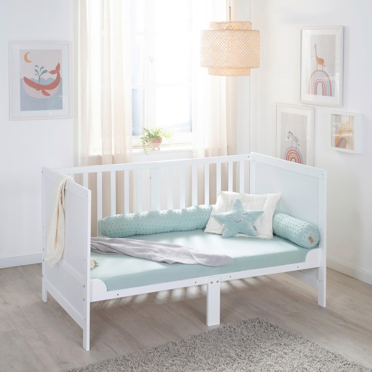 Rácsos Kiságy, Átalakítható Easy Sleep - fehér, Basics, faalapú anyag (78/78/142cm) - Roba