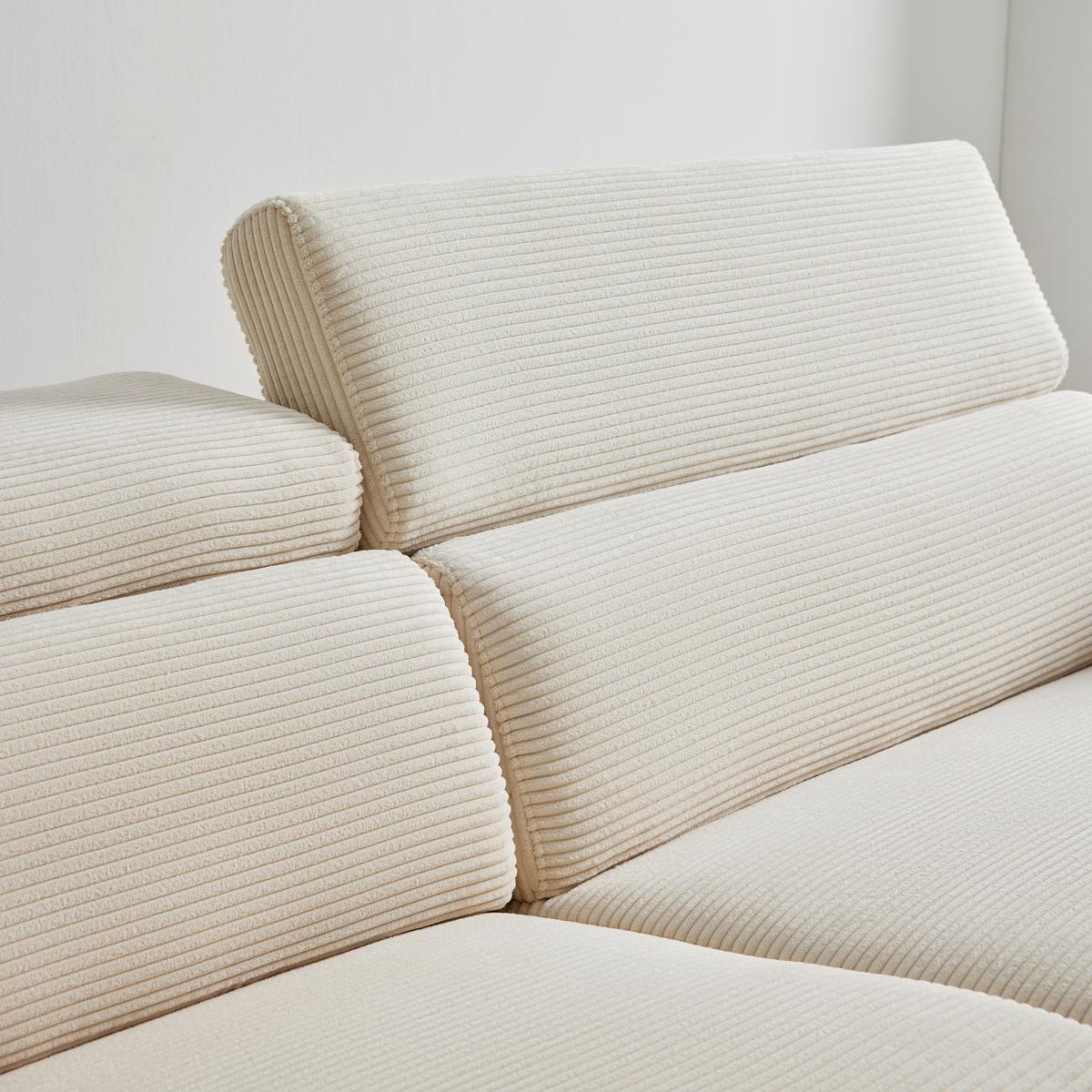 Canapé d'angle Bondico 255 Beige - beige/noir, Modern, métal/textile (255/170cm) - Mömax