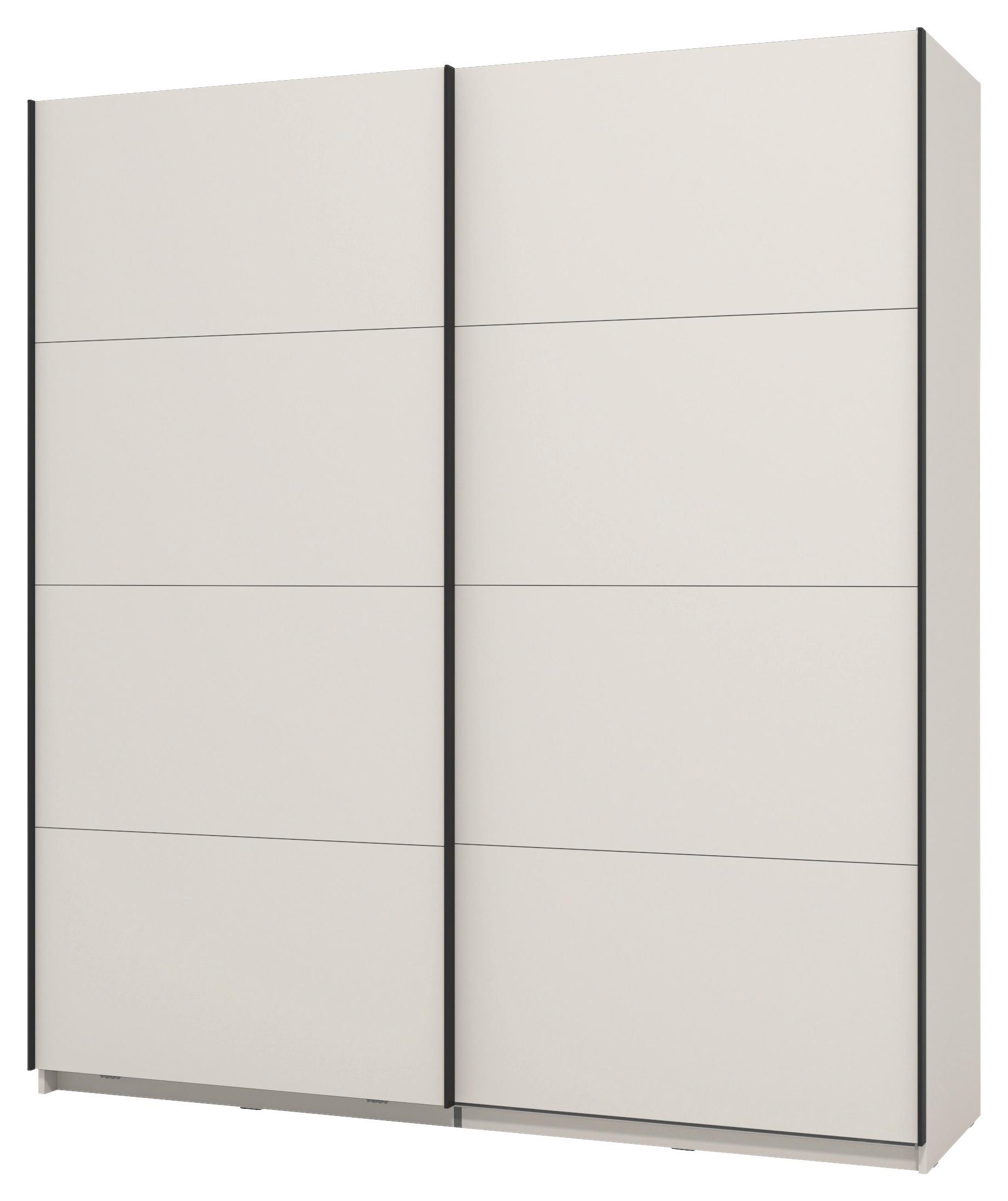 GARDEROB MED SKJUTDÖRRAR GARD 200 -TOP- - svart/kashmir, Klassisk, metall/trämaterial (195/217/61cm) - Mömax