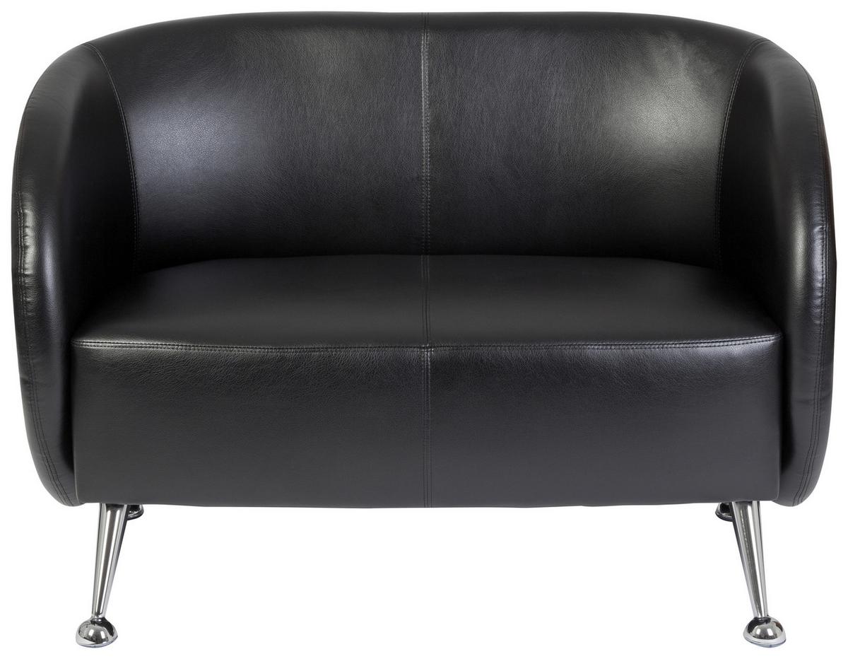 Dvosed St. Lucia, Črna - barve kroma/črna, Moderno, kovina/tekstil (118/85/58cm) - MID.YOU