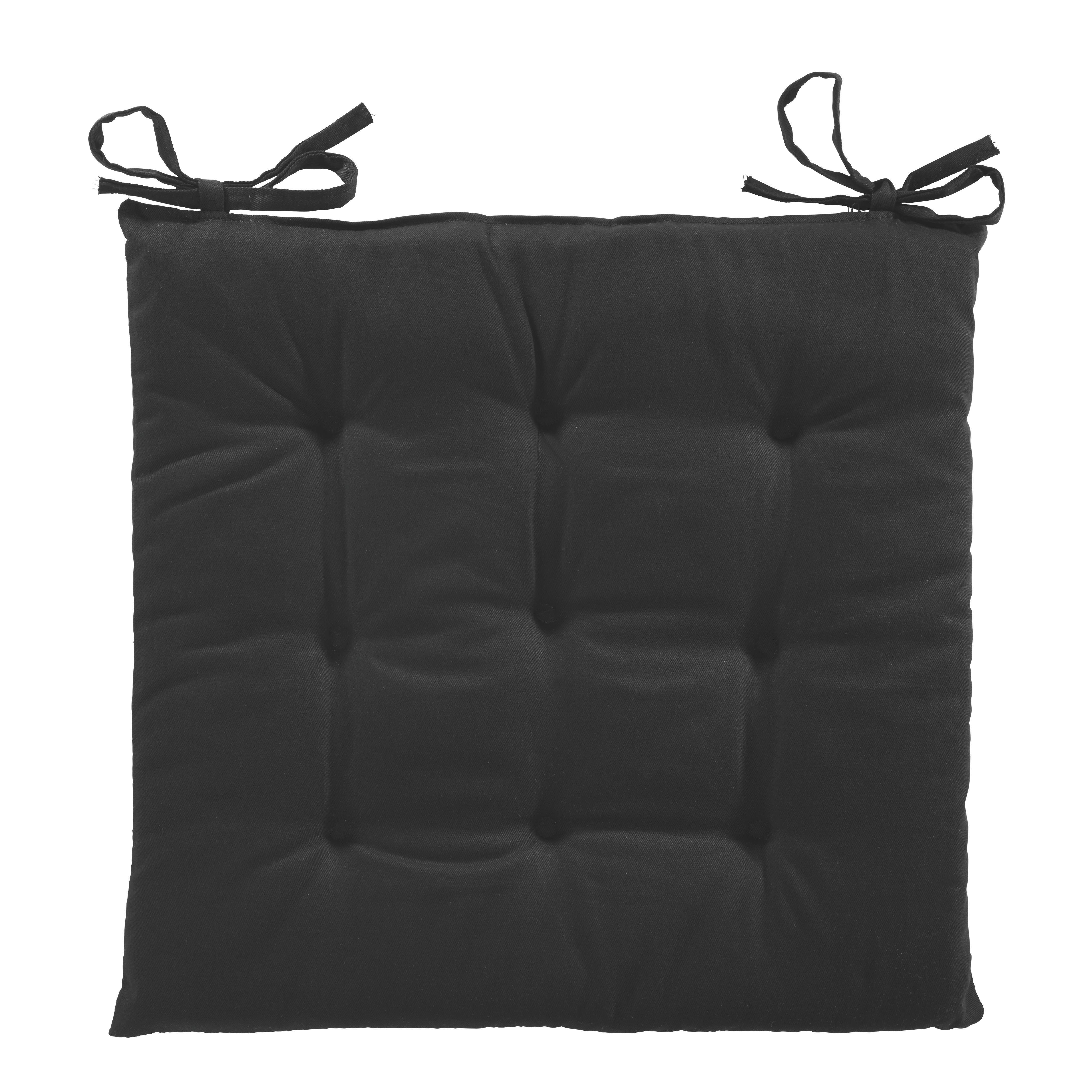 Sitzkissen Lola Schwarz ca. 40x40x2cm - Schwarz, Textil (40/40/2cm) - Based