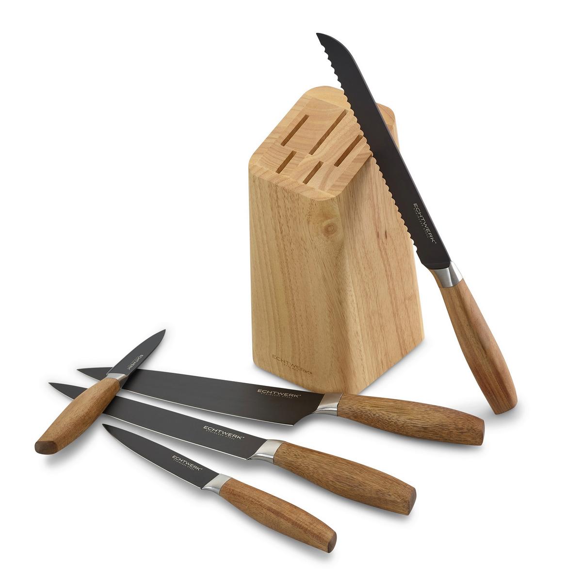 Messerblock Carmo in Akazienfarben - Akaziefarben, Basics, Holz (22,7cm) - Echtwerk