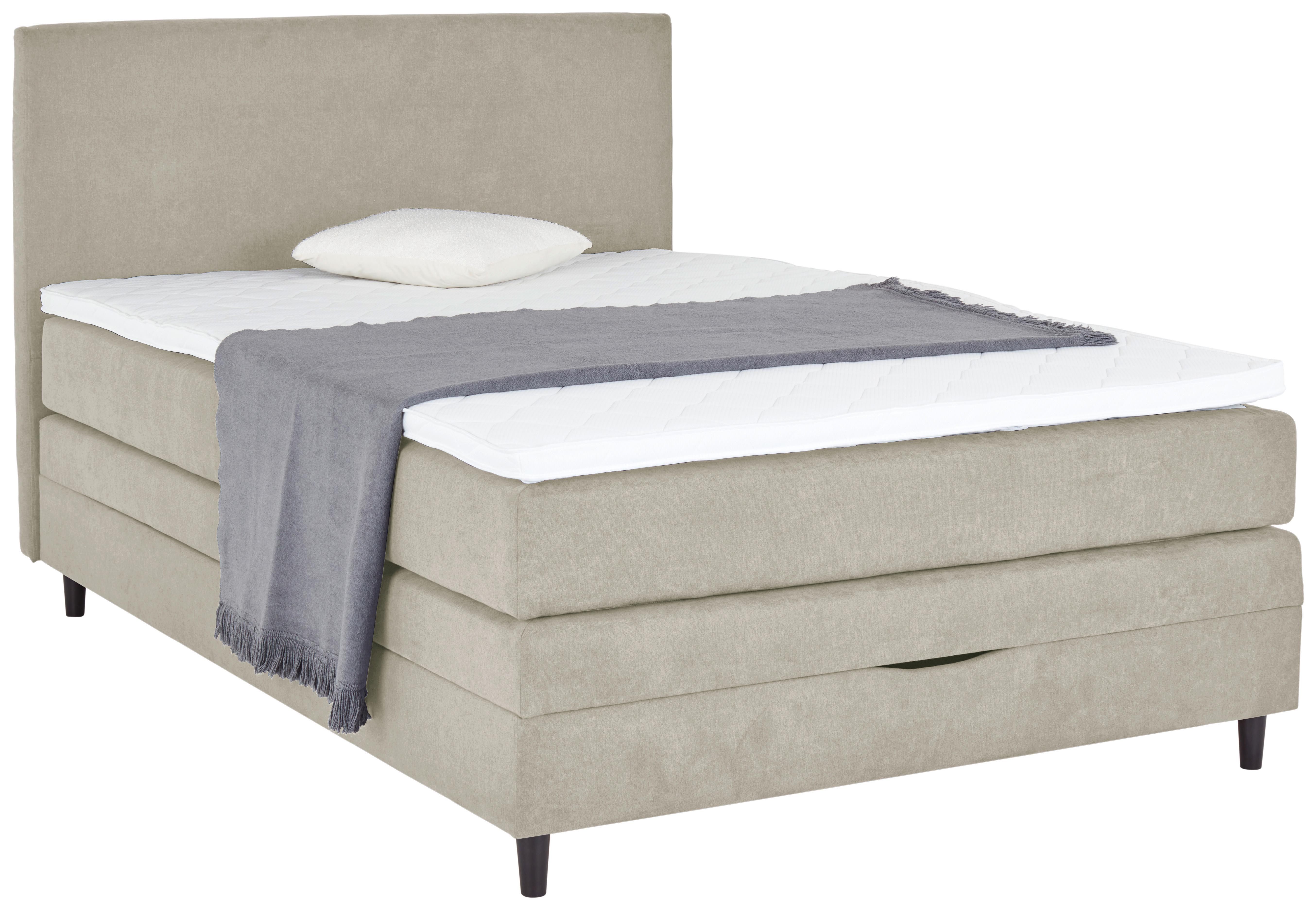 Boxspring Krevet Kleopatra - taupe, Konvencionalno, drvni materijal/tekstil (140/200cm) - Modern Living