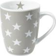 Kaffeebecher Star - Hellgrau/Weiß, MODERN, Keramik (8,4/10,5cm) - MÖMAX modern living