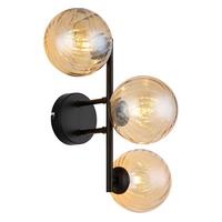 WANDLEUCHTE 56146W - Schwarzchrom/Orange, Design, Glas/Metall (36/28/25cm) - Globo