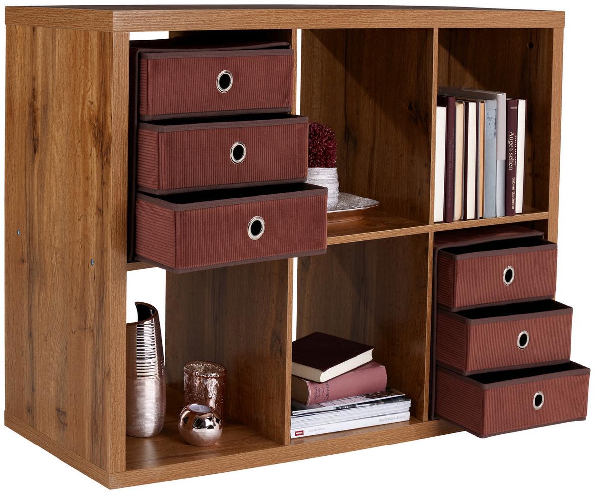 Regal Samy 2, Barva Hrasta - barve hrasta, Moderno, leseni material (112/76/37cm)