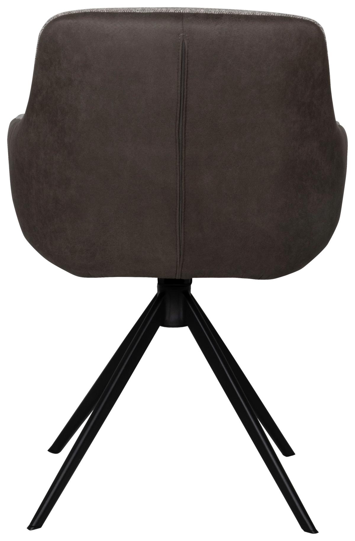 KRZESŁO Z PODŁOKIETNIKAMI FONS - kolor bagienny/greige, Design, metal/tkanina (61/85/61cm) - Valdera