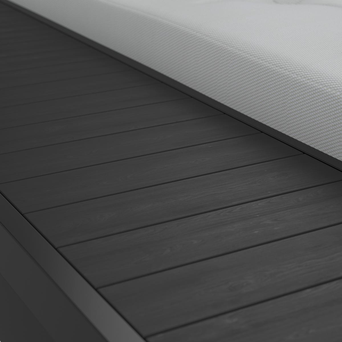 Gartenliege Avolina Hellgrau Outdoorstoff/Metall +Abdeckung - Dunkelgrau/Hellgrau, MODERN, Kunststoff/Textil (199/86/40cm) - Bessagi Garden