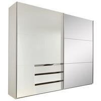 Ormar S Kliznim Vratima Level 36a - bijela/boje kroma, Moderno, staklo/drvni materijal (200/216/65cm) - Modern Living