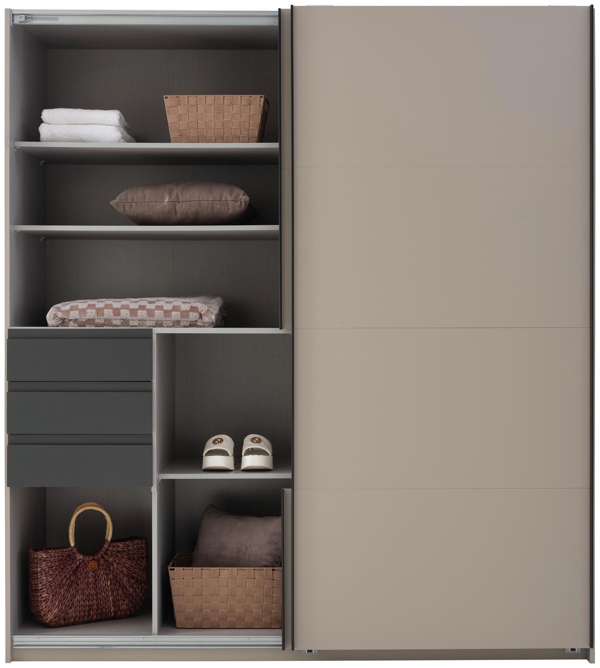 DULAP USI CULISANTE OSNABRÜCK - sahara/grafit, Trend, material pe bază de lemn (180/198/65cm)