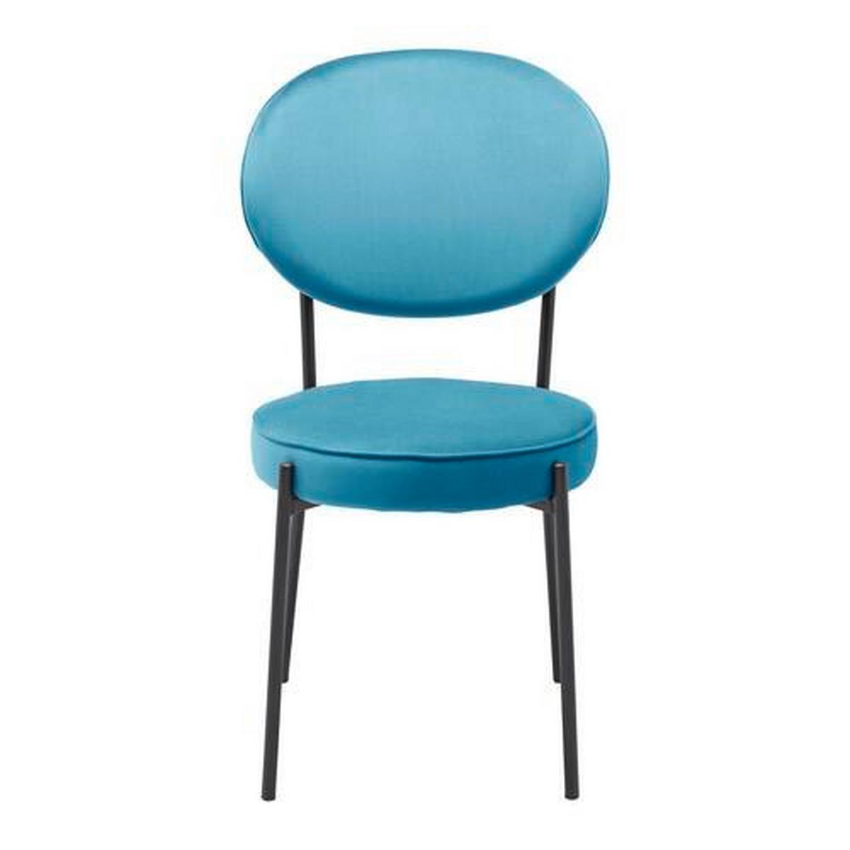 KRZESŁO FLORENTIN - turkusowy/czarny, Modern, metal/drewno (45/92/57cm) - Bessagi Home