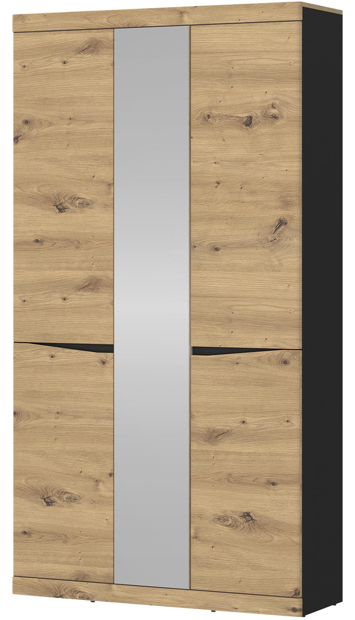 Dulap pentru hol TURINO - stejar Artisan/antracit, Trend, sticlă/material pe bază de lemn (103/196,5/39,9cm) - Modern Living
