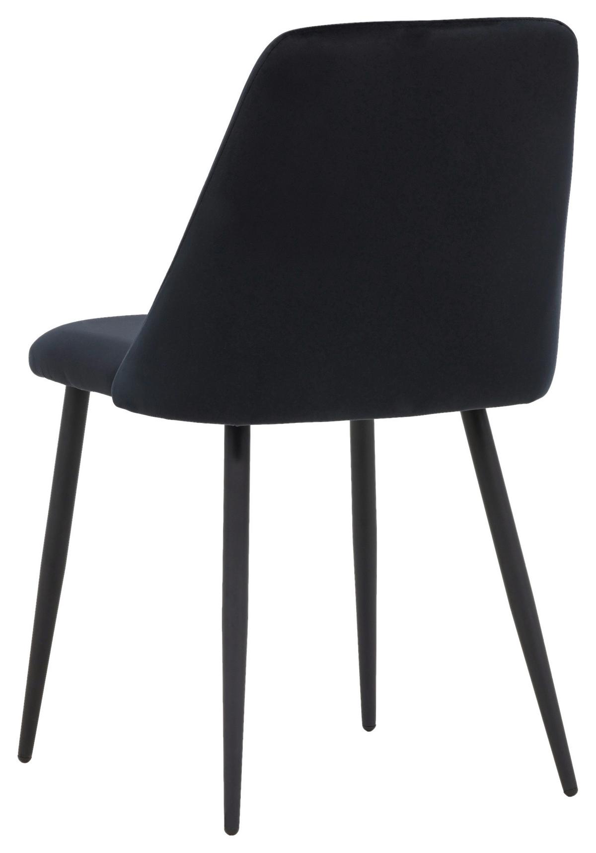 STUHL-SET NIGHT - Schwarz, Design, Textil/Metall (49/87/56cm) - Livetastic