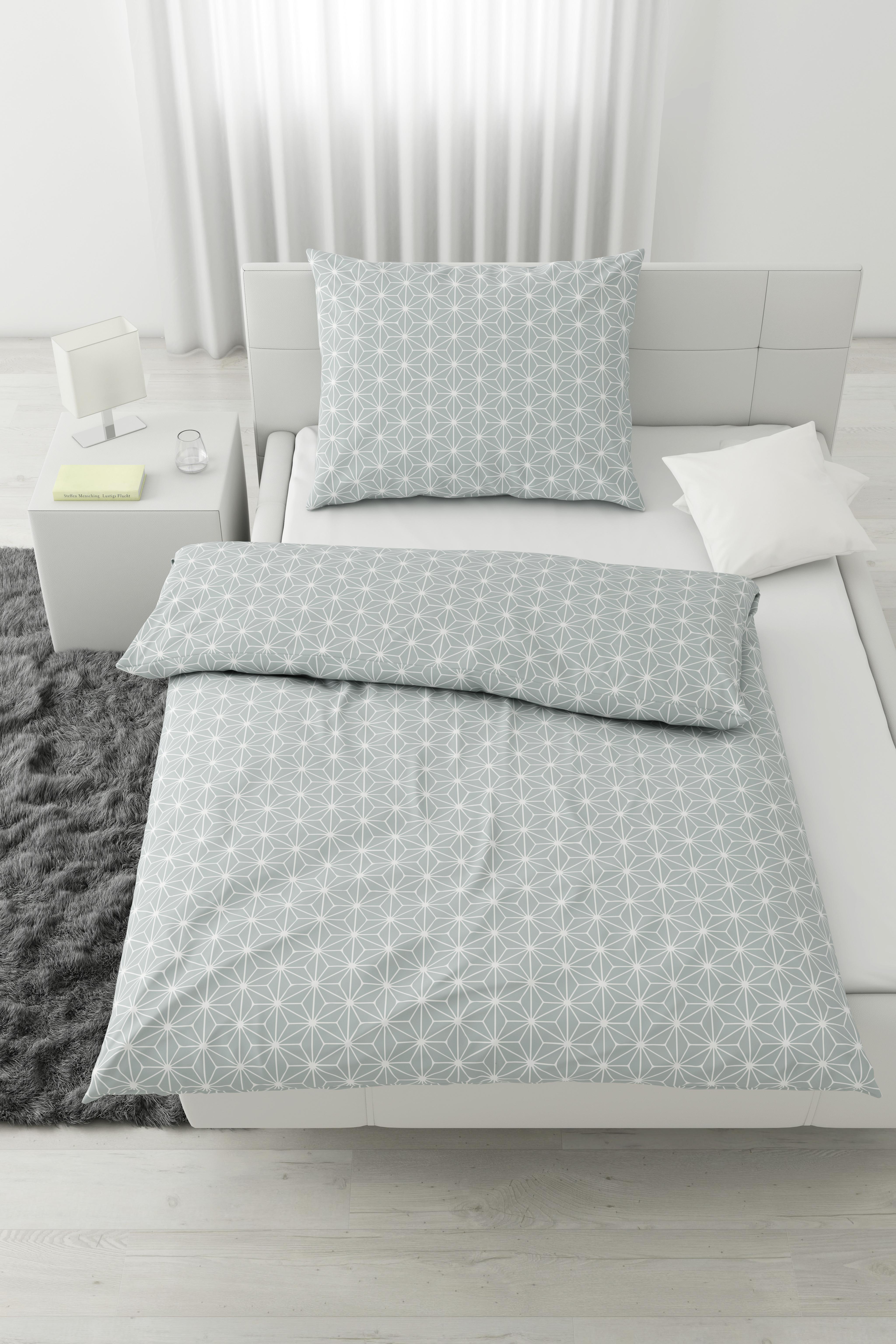 Bettwäsche Emma in Hellgrün ca. 135x200cm - Jadegrün, KONVENTIONELL, Textil (135/200cm) - Modern Living