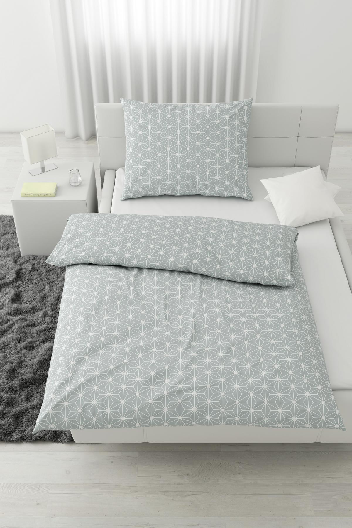 Bettwäsche Emma in Hellgrün ca. 135x200cm - Jadegrün, KONVENTIONELL, Textil (135/200cm) - Modern Living