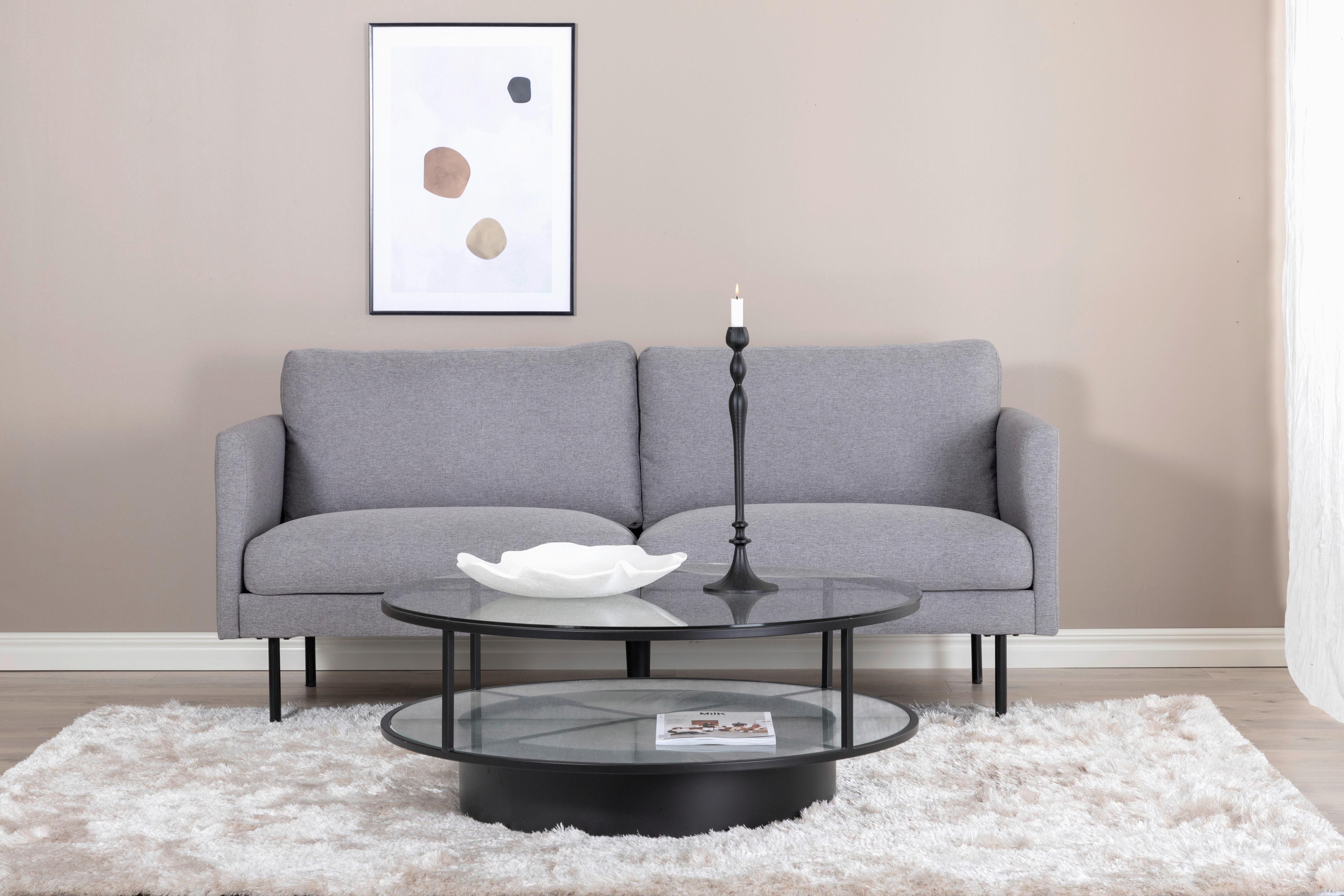 2-SITZER-SOFA ZOOM - Schwarz/Grau, Design, Textil/Metall (180/78/80cm) - Livetastic