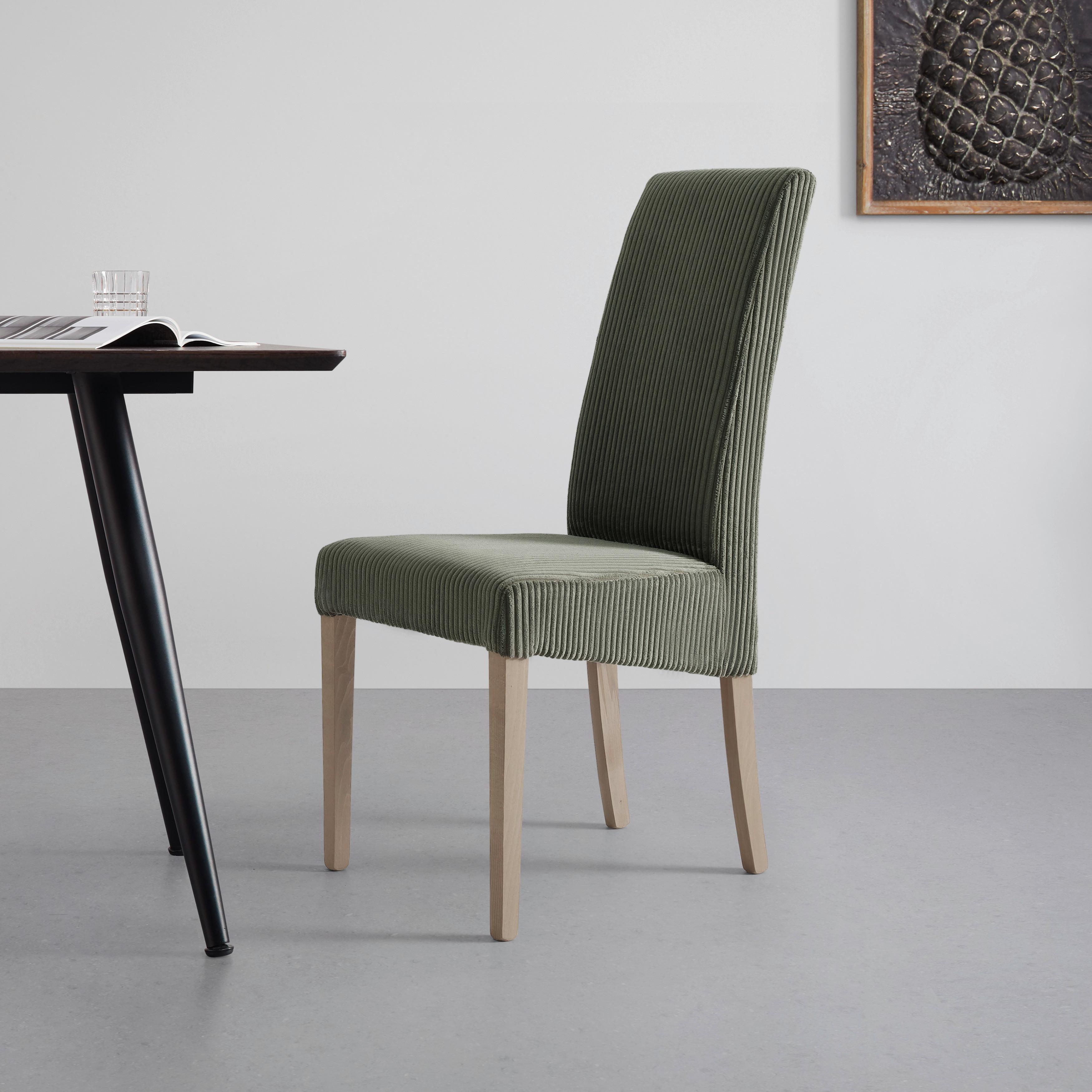 Stol Roko - barve hrasta/zelena, Moderno, tekstil/les (46/101/62cm) - Mömax