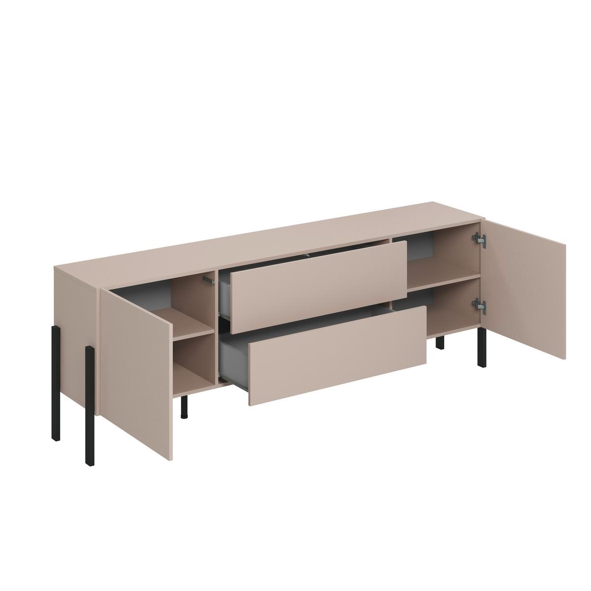 Tv Szekrény Jukon - kasmír, Modern, faalapú anyag (204/70/40cm)