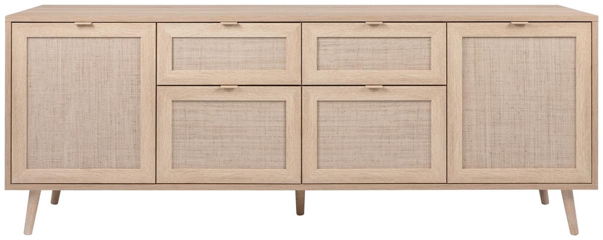 KOMODA SZEROKA BALI - kolor dębu sonoma, Natur, materiał drewnopochodny/tworzywo sztuczne (180/71/40cm) - MID.YOU