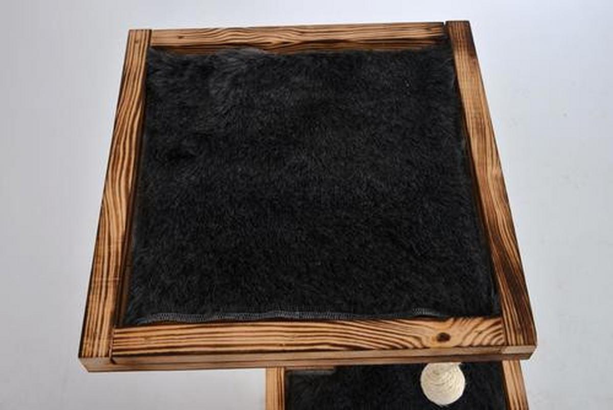 Kratzbaum Aramis ca. 48x48x84cm - Naturfarben/Grau, KONVENTIONELL, Holz/Textil (48cm)