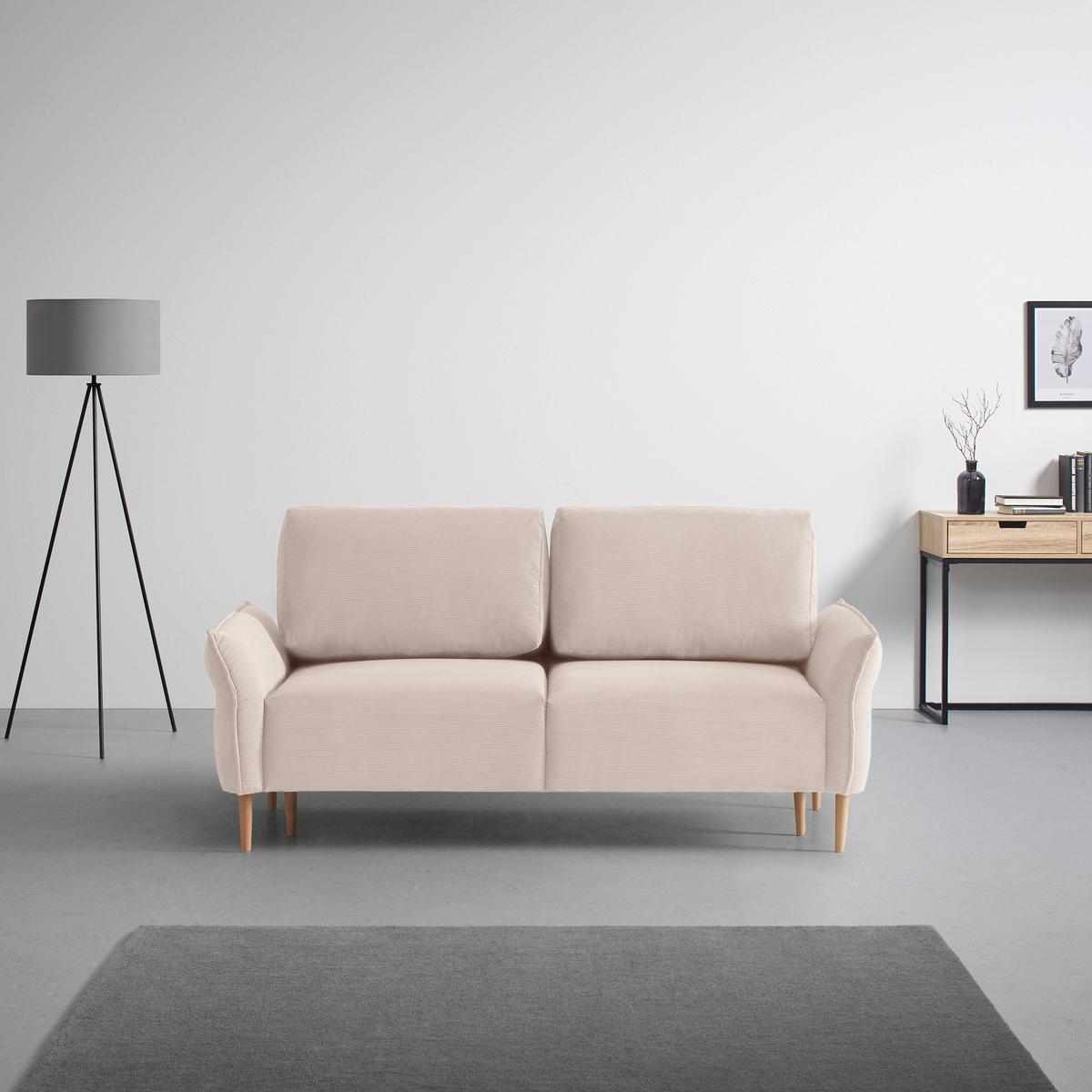 Trosjed Custom - prirodne boje/sivo-bež, Moderno, tekstil/drvo (183/85/92cm) - Mömax