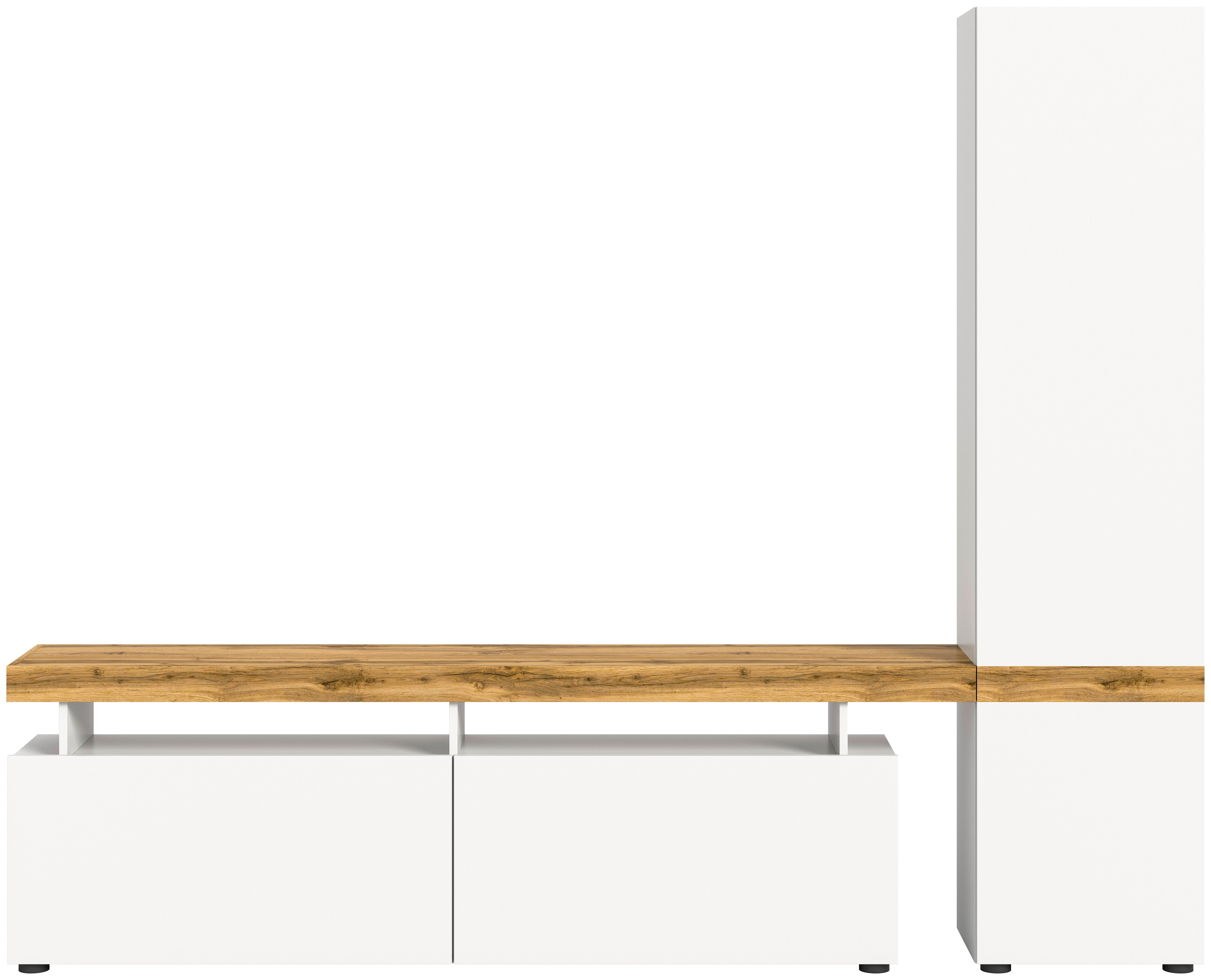 ANSAMBLU MOBILIER CAMERA DE Z SUGAR - alb/stejar Wotan, Design, material pe bază de lemn (235/190/30cm) - Modern Living