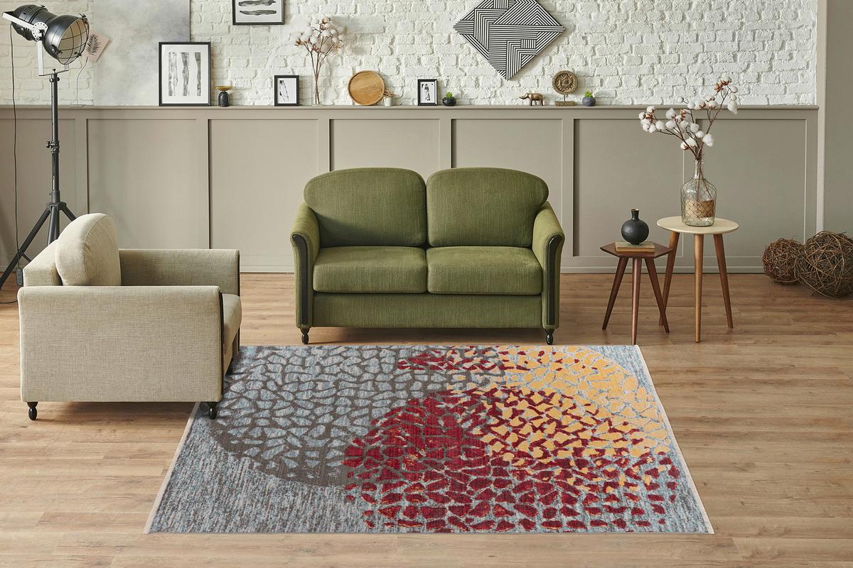 Flachwebeteppich Dilan 400 - Rot/Multicolor, Konventionell, Textil (120/170cm) - Kayoom