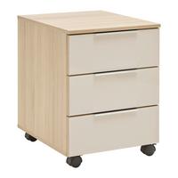 Rollcontainer Siena Eichefarben - Chromfarben/Eichefarben, MODERN, Holzwerkstoff/Metall (40/61/55cm) - Mömax