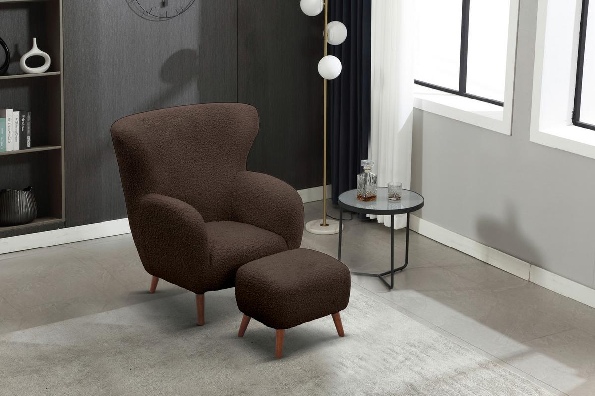 Fotelj Savoy, Rjava - rjava/barve kostanja, Design, kovina/tekstil (90/98/88cm) - Livetastic