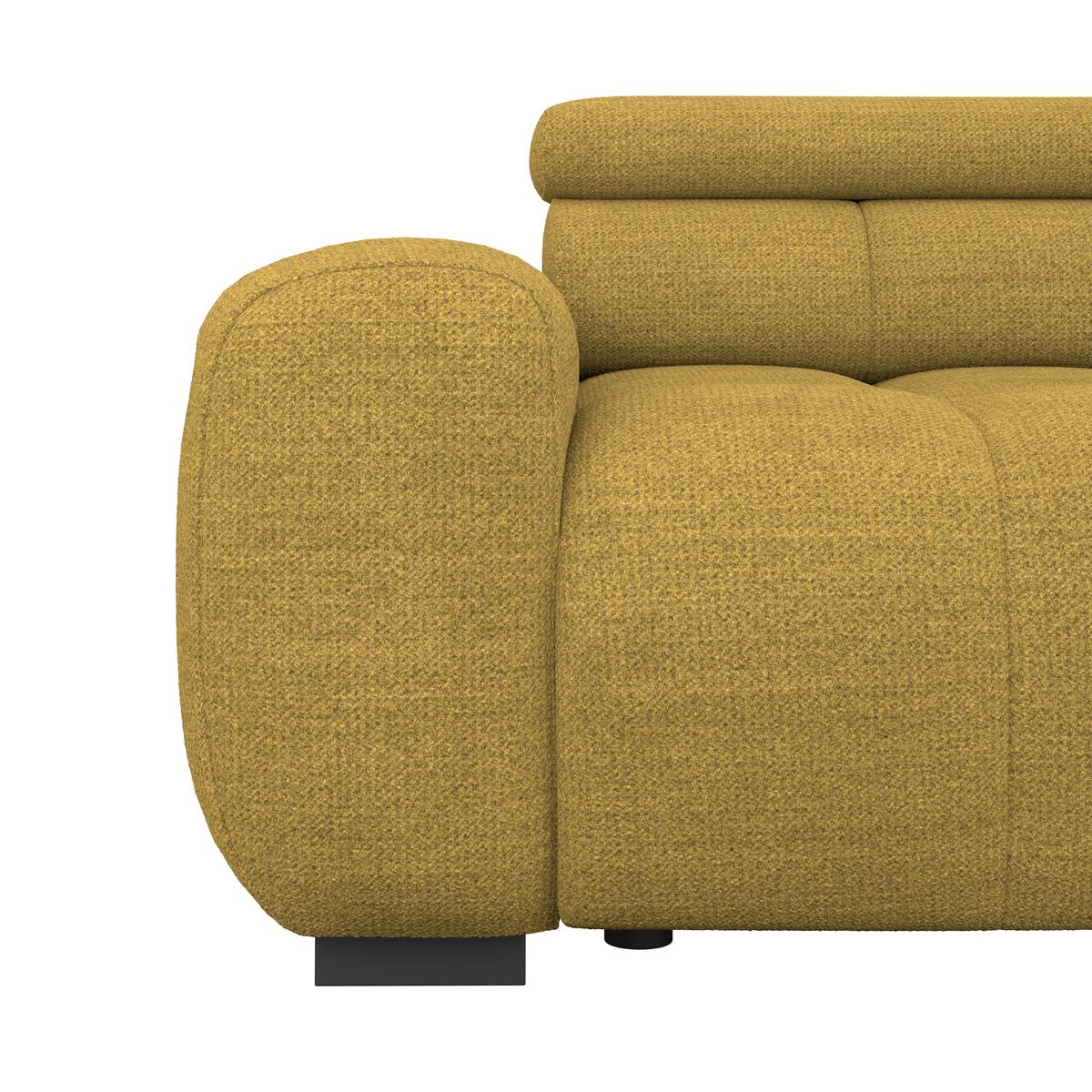 Velika Sofa Bull - boje senfa/crna, Trend, tekstil/plastika (248/77-97/108cm) - Luca Bessoni