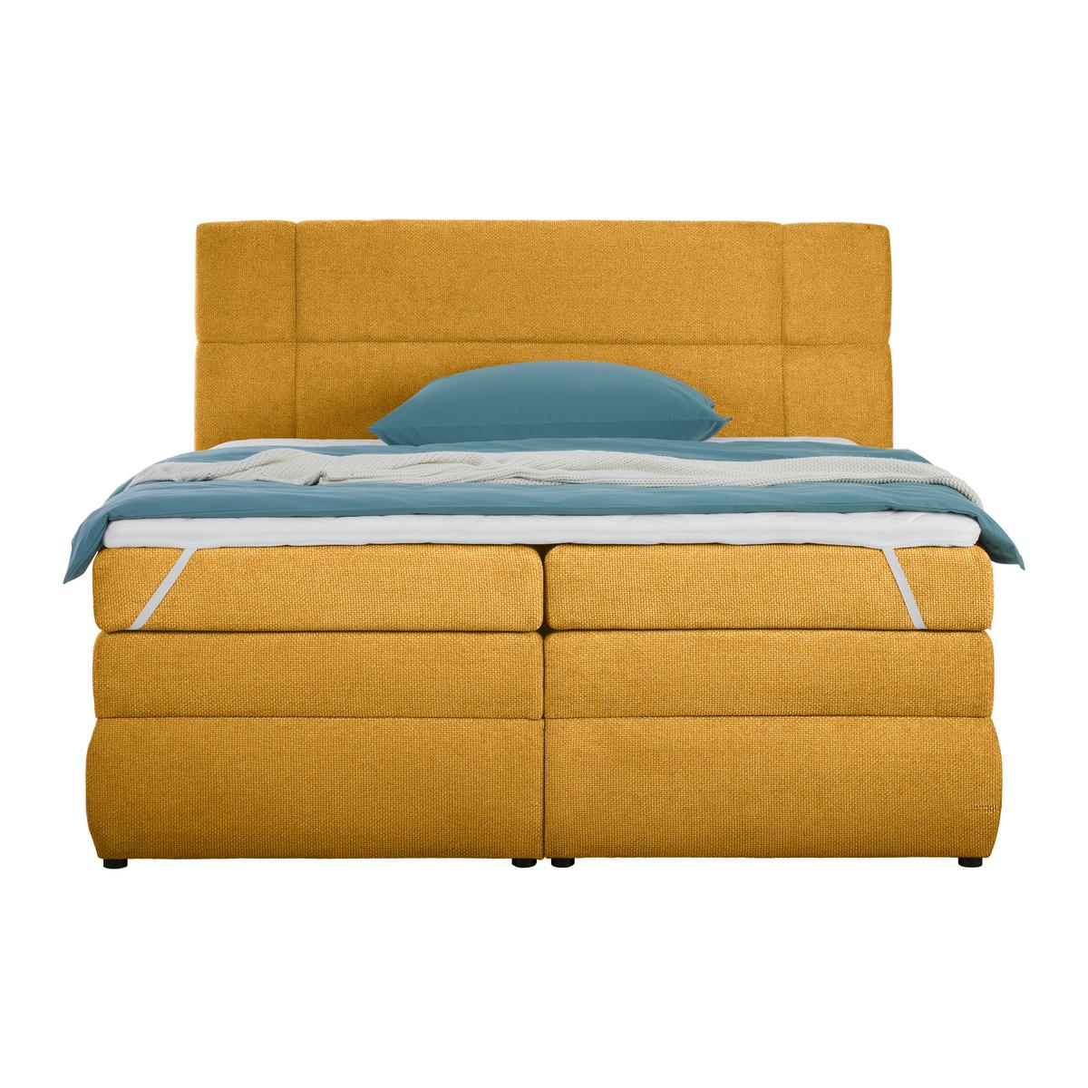 Boxspringbett Palace Bersteinfarben ca. 180x200cm - Bernsteinfarben, KONVENTIONELL, Kunststoff/Textil (180/200cm) - Premium Living