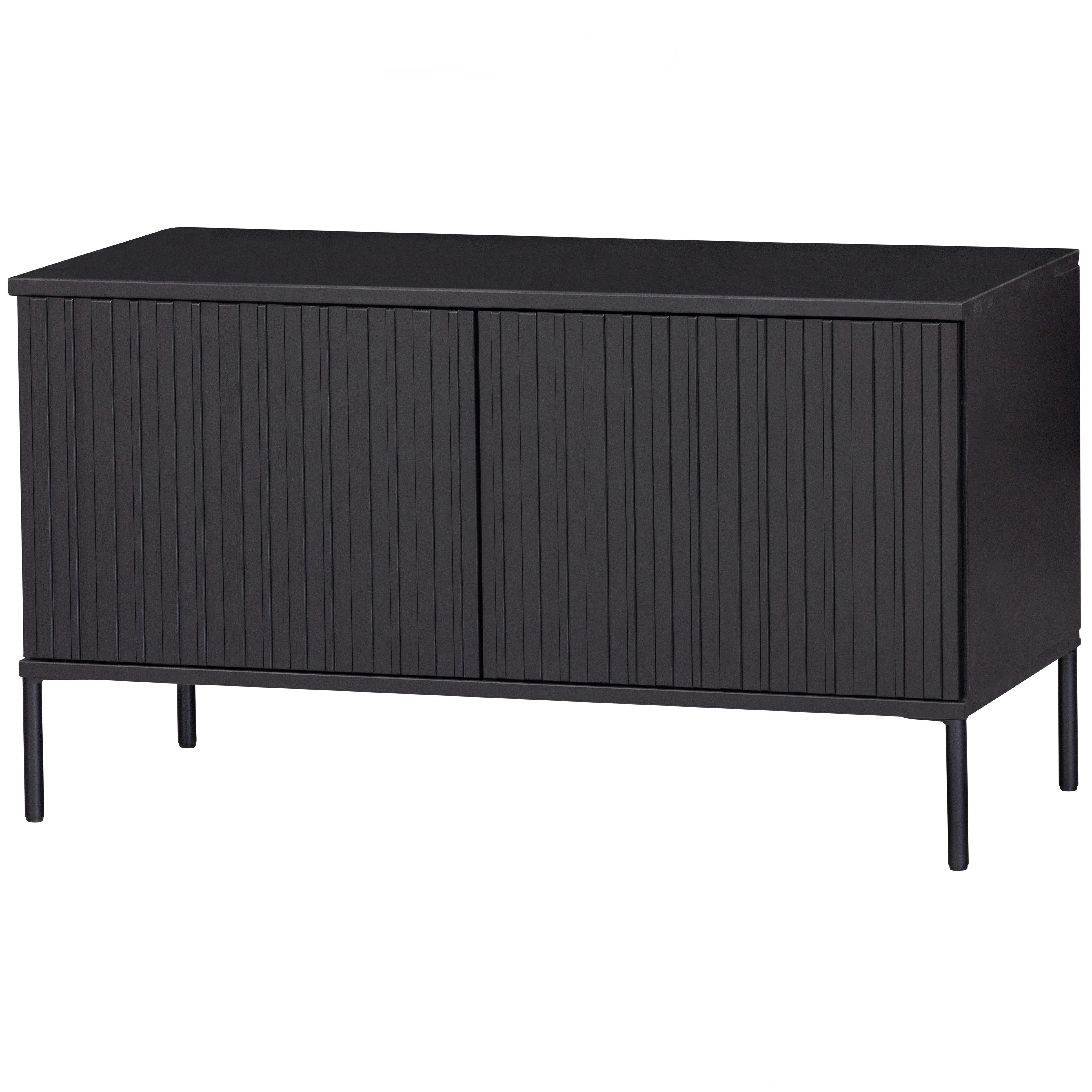Lowboard Gravure Schwarz B: 100cm - Schwarz, Design, Holz/Metall (100/56/44cm) - Livetastic