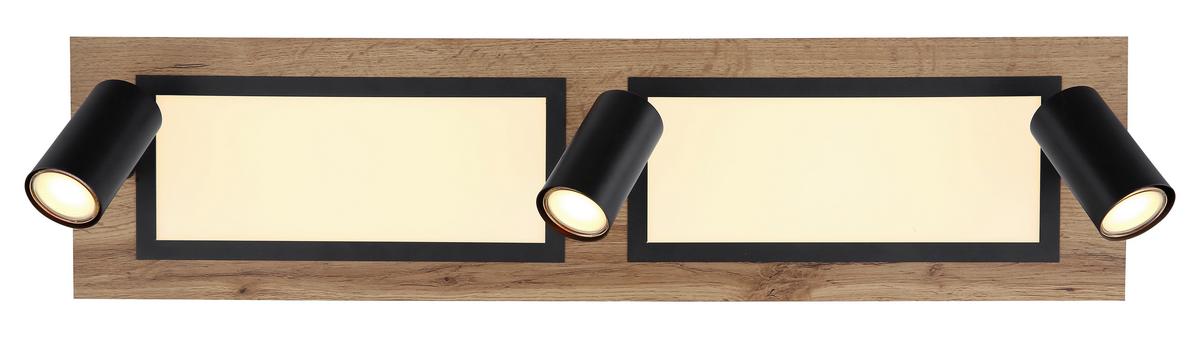 Stropna Led-svetilka Ulla, S Sijalko - črna/opal, Design, kovina/umetna masa (80/20/18cm) - Globo