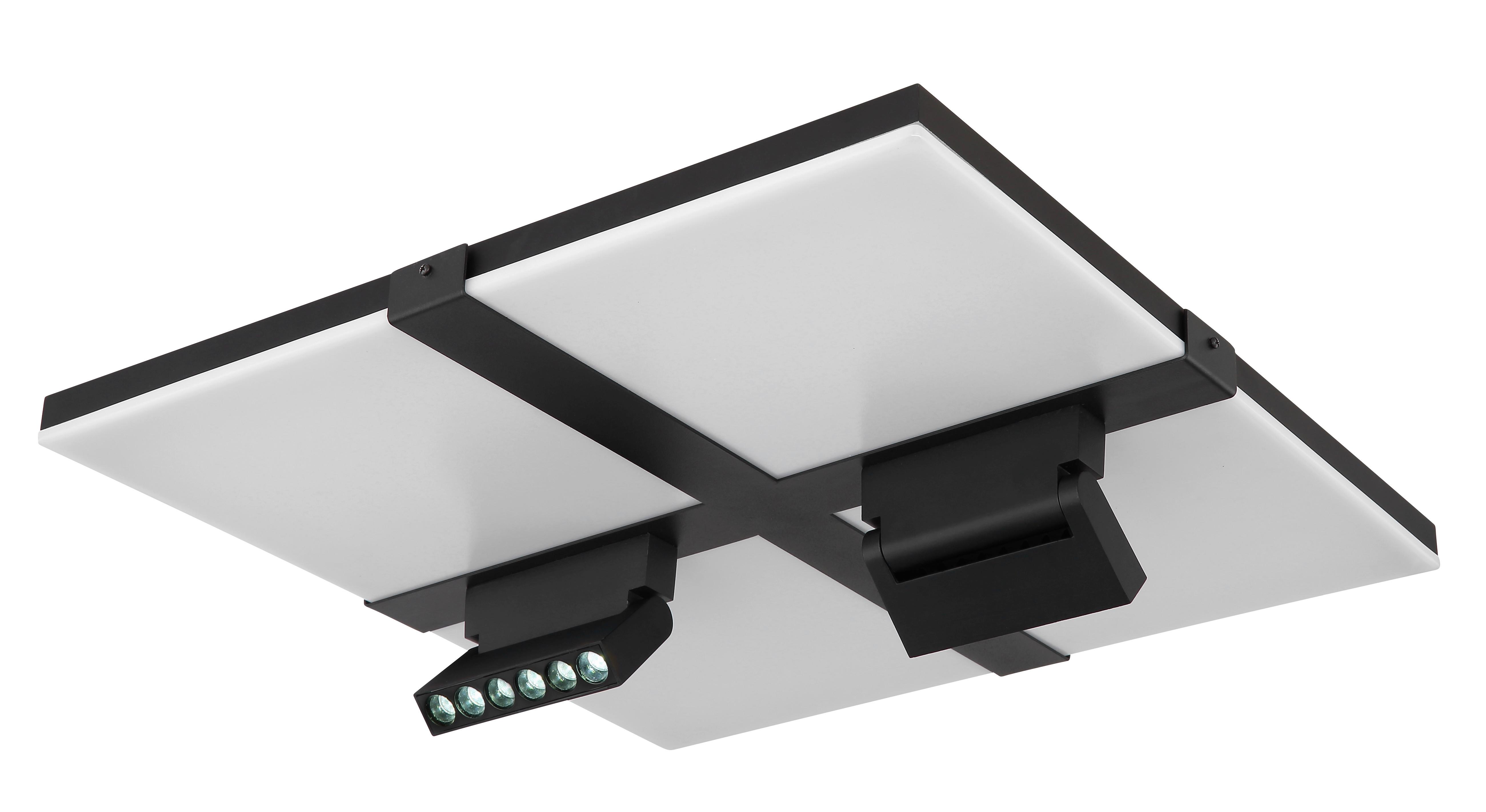 LED-Deckenleuchte Villsi Schwarz/Weiß max. 30 Watt - Opal/Schwarz, Design, Kunststoff/Metall (45/45/16,1cm) - Globo