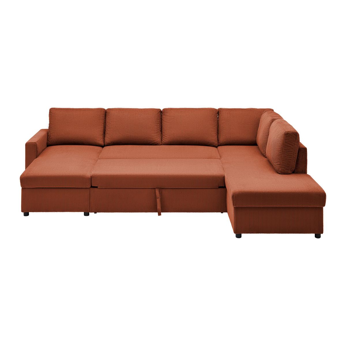 Sarokkanapé Martina - terrakotta, Modern, faalapú anyag/textil (146/276/204cm) - Mömax