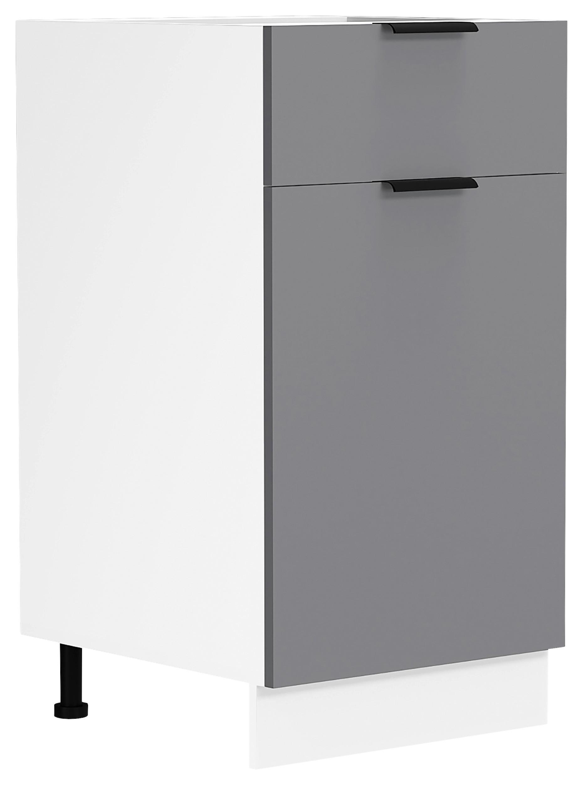 KÜCHENUNTERSCHRANK FASOLA - Weiss/Anthrazit, Trend, Holzwerkstoff/Kunststoff (40/82/46cm) - MID.YOU