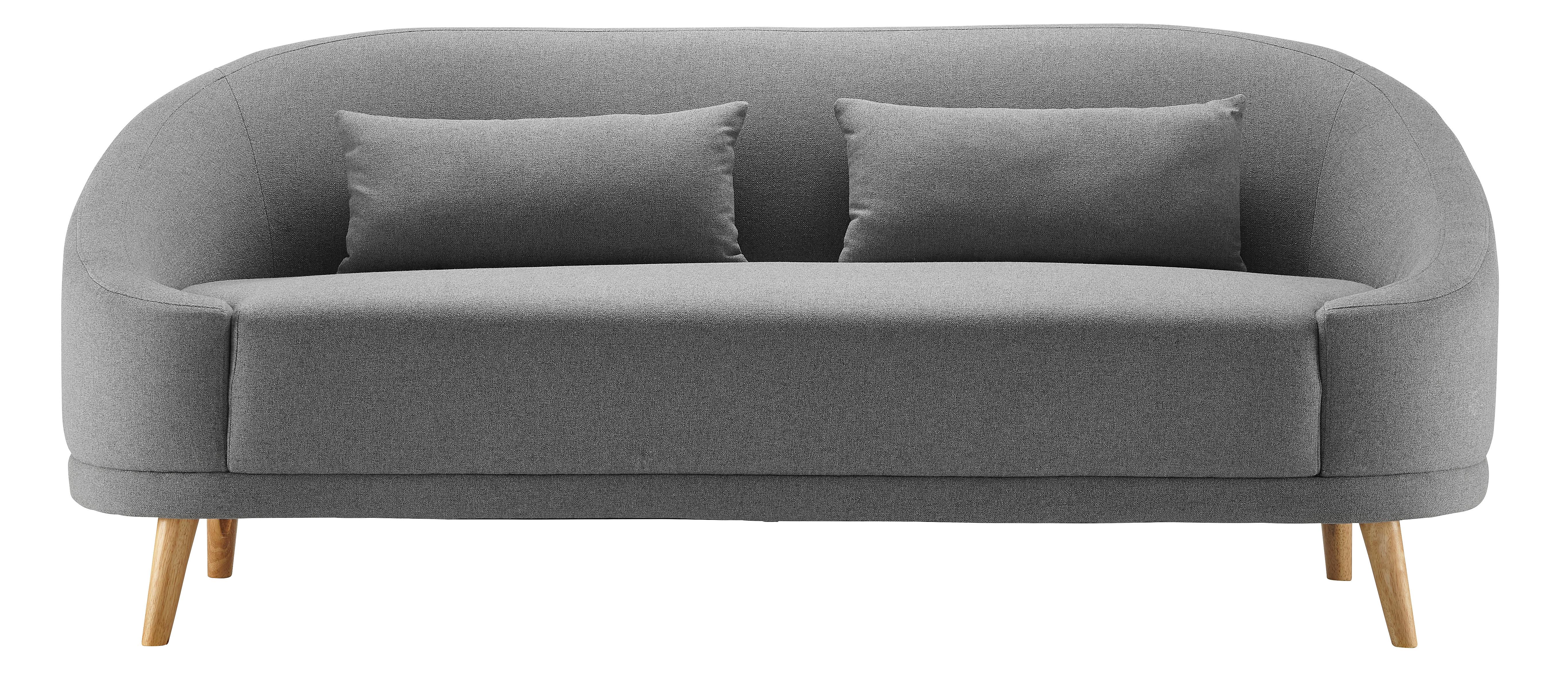 Sofa in Grau "Jannike" - Dunkelgrau, Modern, Holz/Textil (207/84/80cm) - Bessagi Home