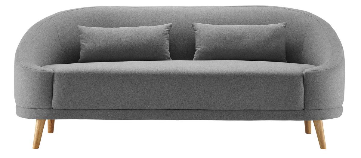Sofa in Grau "Jannike" - Dunkelgrau, Modern, Holz/Textil (207/84/80cm) - Bessagi Home