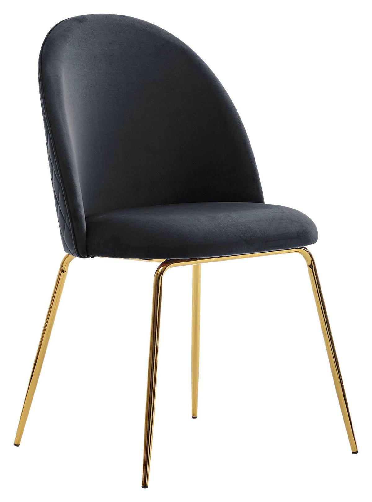 Set Stolov Leon, Črna, 2-Delni - zlate barve/črna, Design, kovina/tekstil (53/86/50cm) - MID.YOU