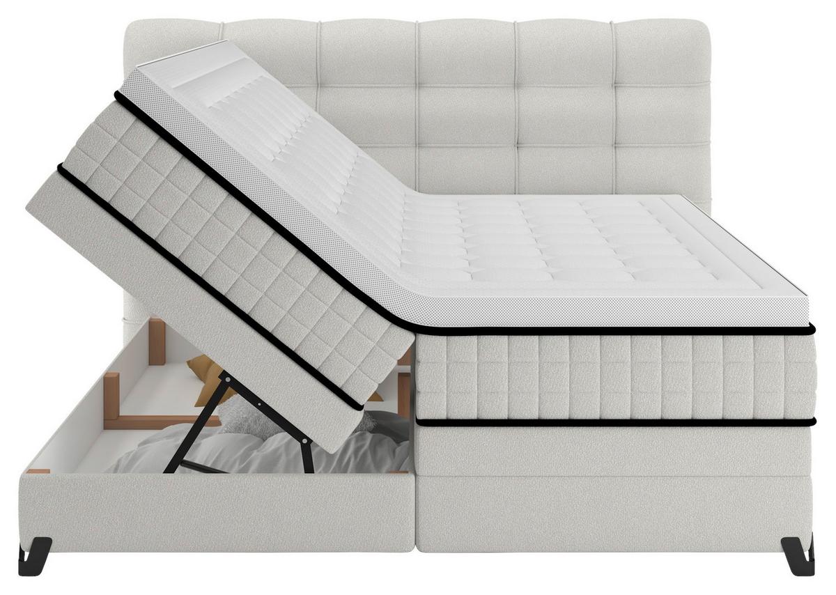 Boxspringbett Carmen C Beige ca. 180x200cm - Beige, Konventionell, Holz/Holzwerkstoff (180/200cm) - Premium Living