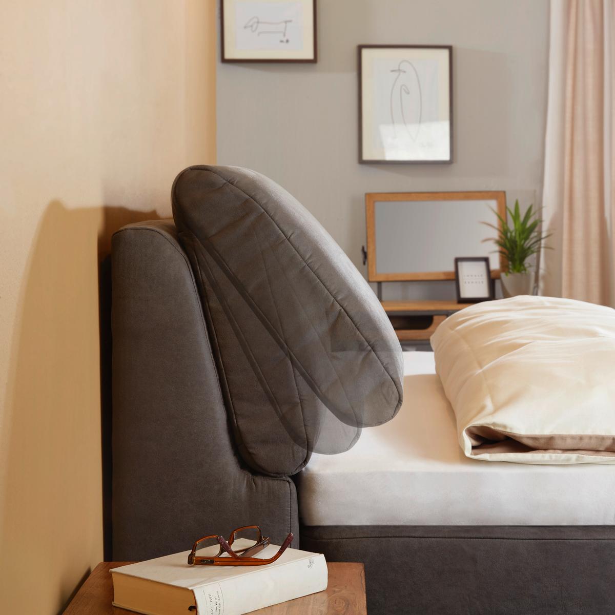 Boxspringbett Tabea Anthrazit ca. 180x200cm - Anthrazit/Alufarben, KONVENTIONELL, Karton/Naturmaterialien (180/200cm) - Premium Living