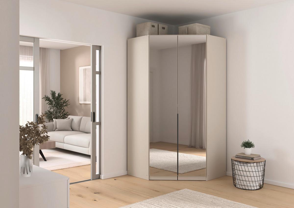 Kutni Ormar Za Odjeću Alabama - srebrne boje/prozirno, Moderno, drvni materijal (117/229/117cm) - Modern Living
